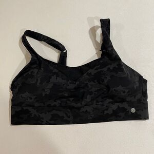 CRZ Yoga Black Camo Sports Bra XL Medium Support Activewear